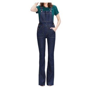 Madewell Flea Market Flare Denim Overalls XS Dark Indigo